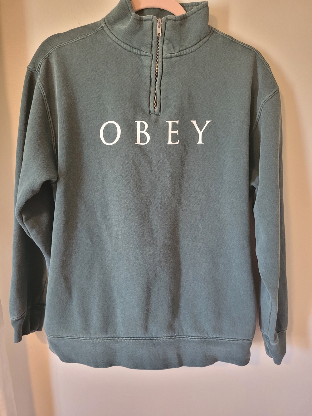 Obey Men's Half-Zip Pullover in Slate Green